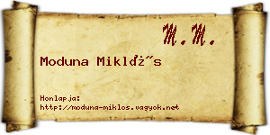 Moduna Miklós névjegykártya